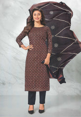 Ambarlyn Jaipur Cotton Ethnic Printed Salwar Kameez for Women with Cotton Dupatta and Pants